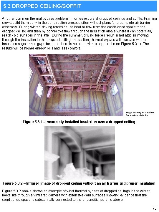 5. 3 DROPPED CEILING/SOFFIT Another common thermal bypass problem in homes occurs at dropped