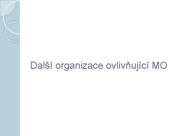 Další organizace ovlivňující MO 