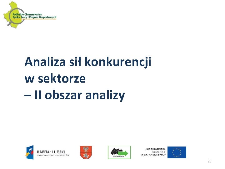 Analiza sił konkurencji w sektorze – II obszar analizy 25 