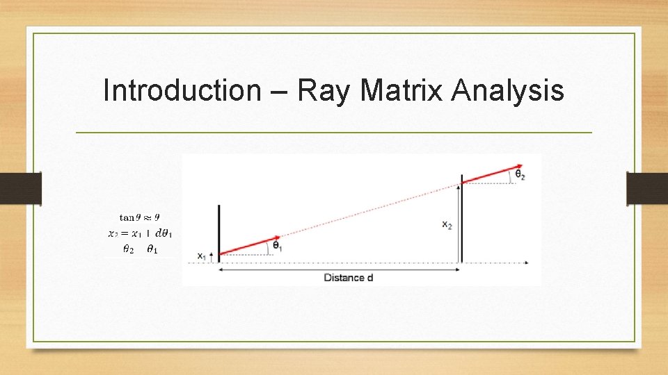Introduction – Ray Matrix Analysis 