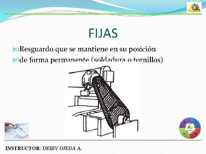 FIJAS Resguardo que se mantiene en su posición de forma permanente (soldadura o tornillos)