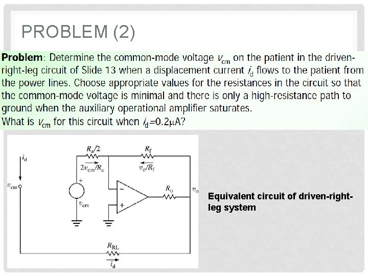 PROBLEM (2) Equivalent circuit of driven-rightleg system 