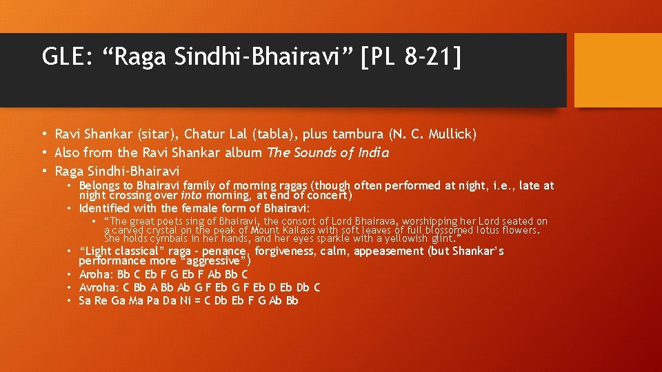 GLE: “Raga Sindhi-Bhairavi” [PL 8 -21] • Ravi Shankar (sitar), Chatur Lal (tabla), plus