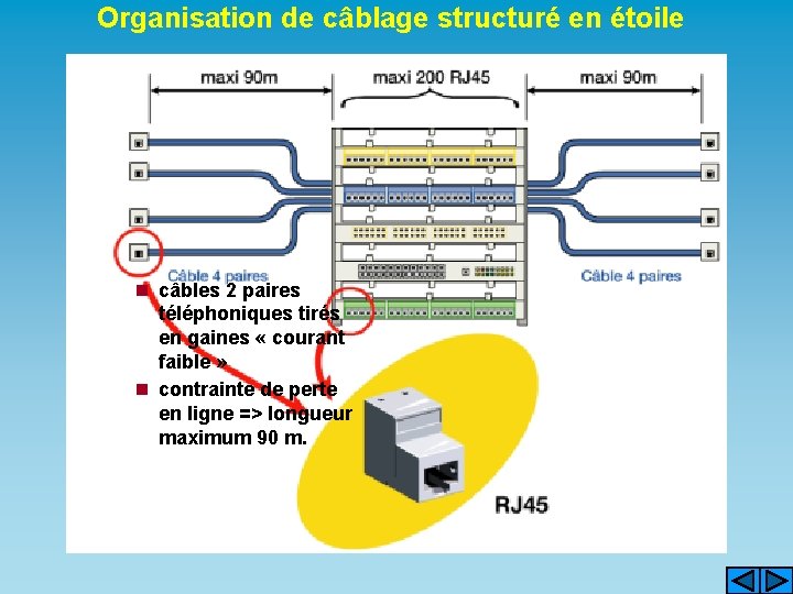Organisation de câblage structuré en étoile n Réaliser un câblage standardisé, de chaque point