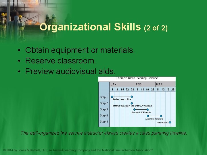 Organizational Skills (2 of 2) • Obtain equipment or materials. • Reserve classroom. •