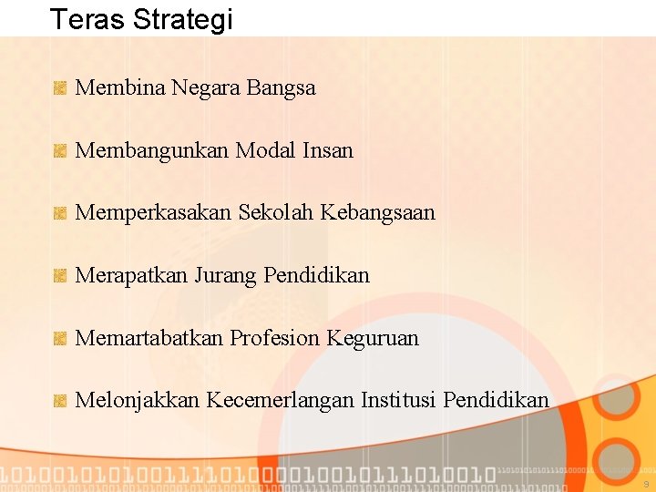 Teras Strategi Membina Negara Bangsa Membangunkan Modal Insan Memperkasakan Sekolah Kebangsaan Merapatkan Jurang Pendidikan