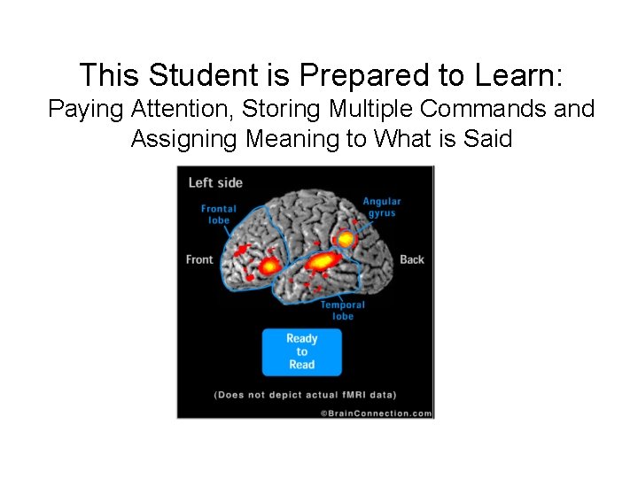 This Student is Prepared to Learn: Paying Attention, Storing Multiple Commands and Assigning Meaning