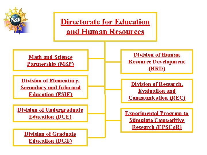 Directorate for Education and Human Resources Math and Science Partnership (MSP) Division of Elementary,