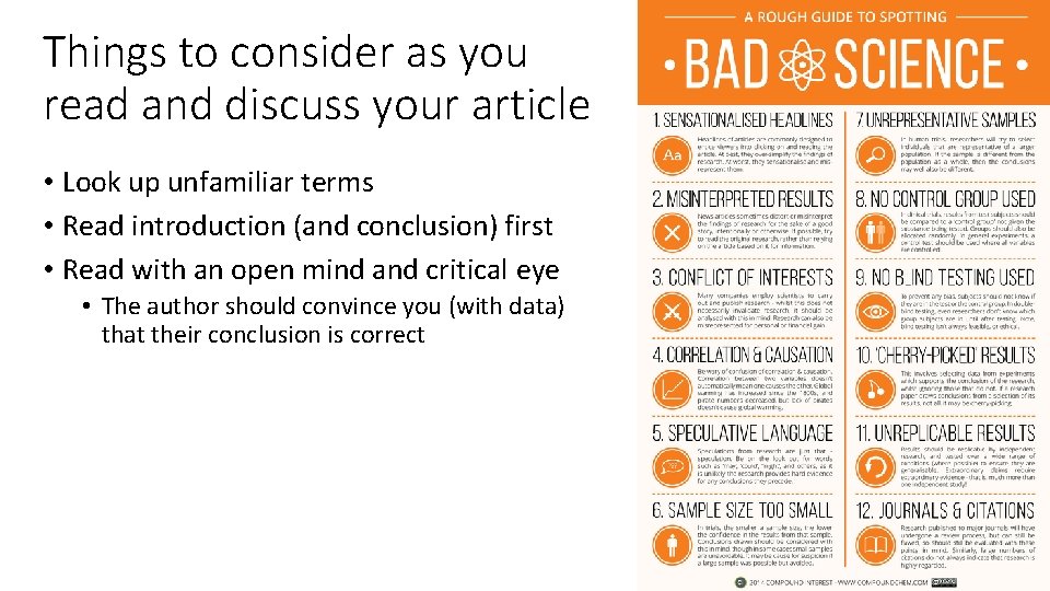 Things to consider as you read and discuss your article • Look up unfamiliar