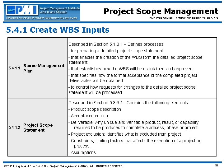 Project Scope Management PMP Prep Course – PMBOK 4 th Edition Version 4. 0