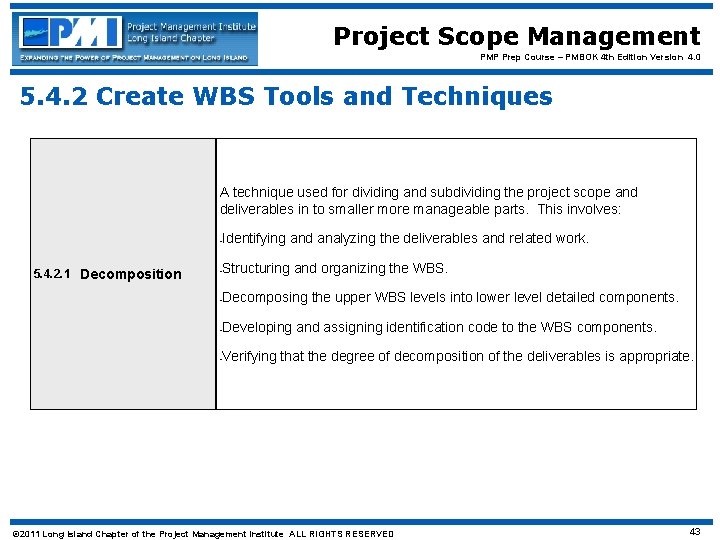Project Scope Management PMP Prep Course – PMBOK 4 th Edition Version 4. 0