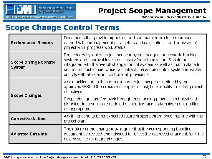 Project Scope Management PMP Prep Course – PMBOK 4 th Edition Version 4. 0