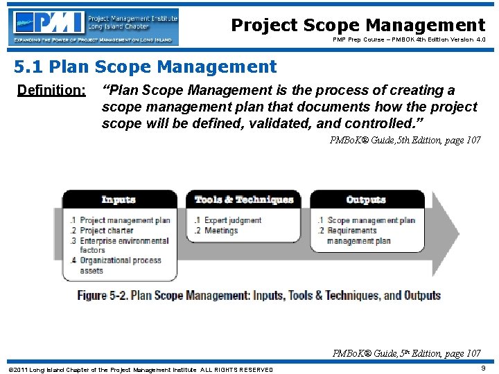 Project Scope Management PMP Prep Course – PMBOK 4 th Edition Version 4. 0