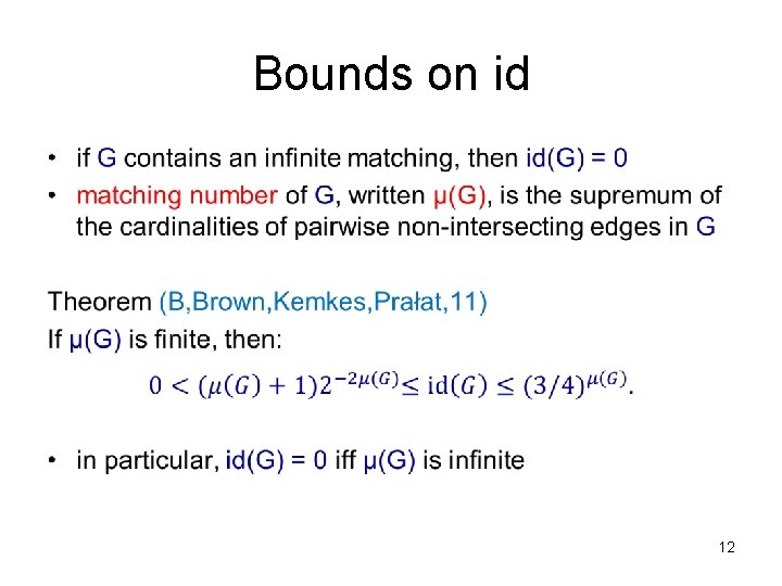 Bounds on id • 12 