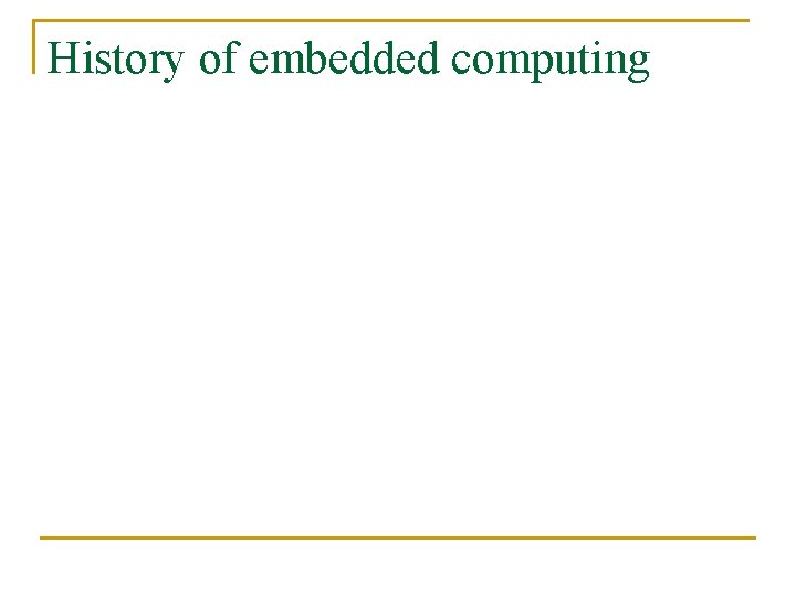 History of embedded computing 