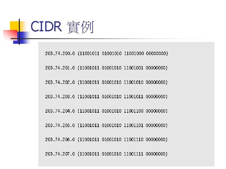 CIDR 實例 