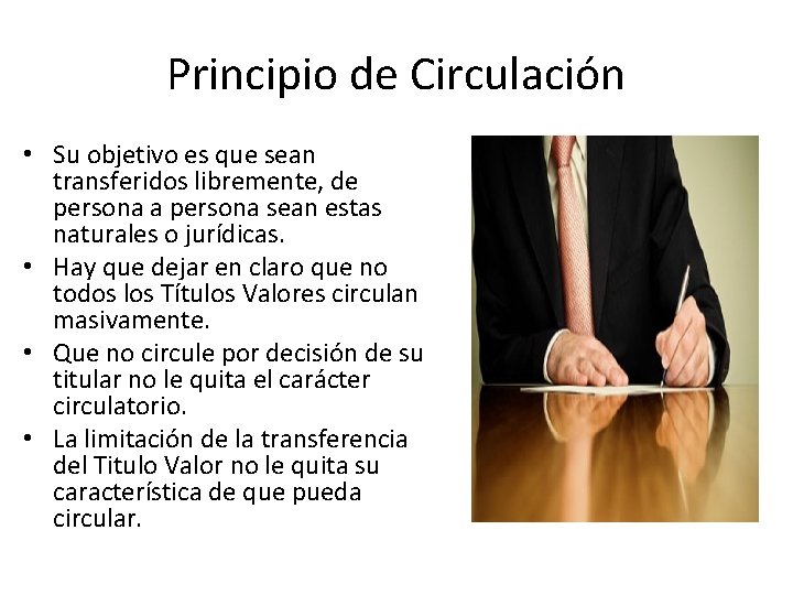 Principio de Circulación • Su objetivo es que sean transferidos libremente, de persona a