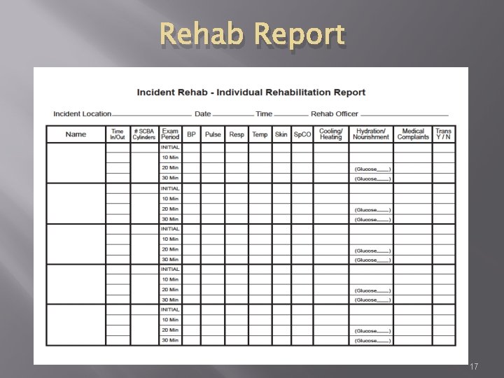 Rehab Report 17 