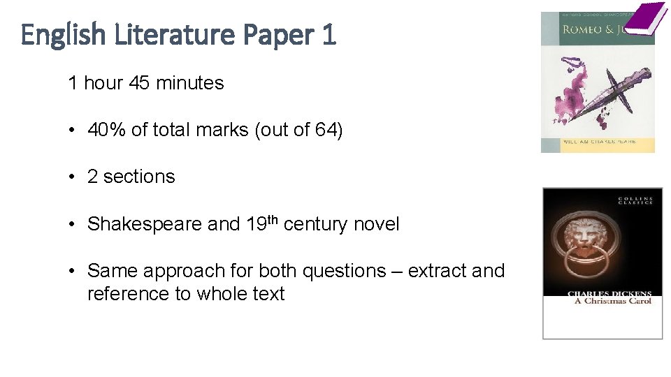 English Literature Paper 1 1 hour 45 minutes • 40% of total marks (out