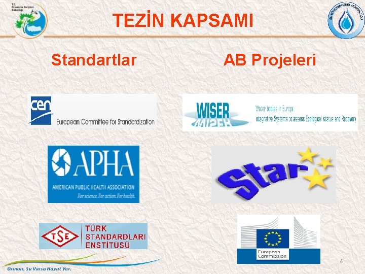 TEZİN KAPSAMI Standartlar AB Projeleri 4 