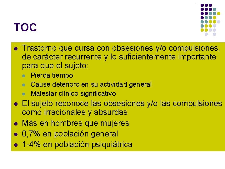 Trastornos obsesivocompulsivo Tema 15 Psiquiatra TOC l Trastorno