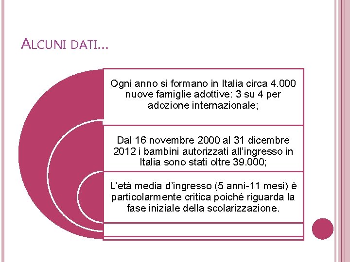 ALCUNI DATI… Ogni anno si formano in Italia circa 4. 000 nuove famiglie adottive: