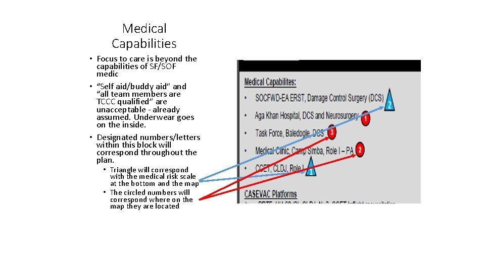 Medical Capabilities • Focus to care is beyond the capabilities of SF/SOF medic •