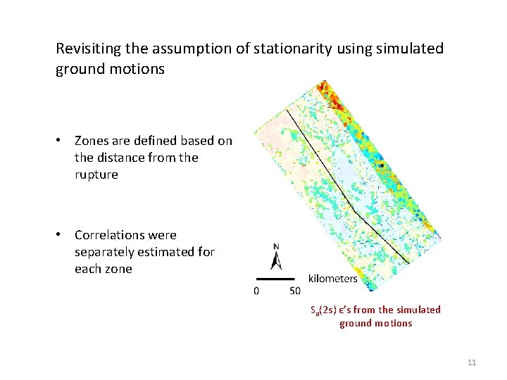 Revisiting the assumption of stationarity using simulated ground motions • Zones are defined based