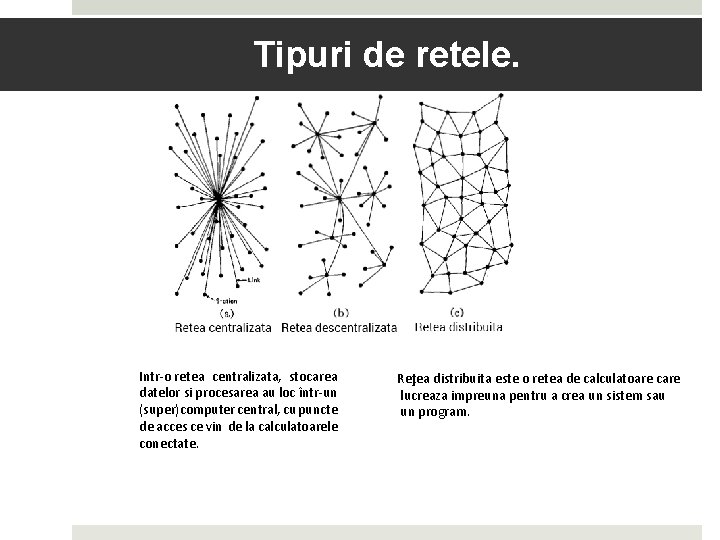 Tipuri de retele. Trustless Intr-o retea centralizata, stocarea datelor si procesarea au loc într-un