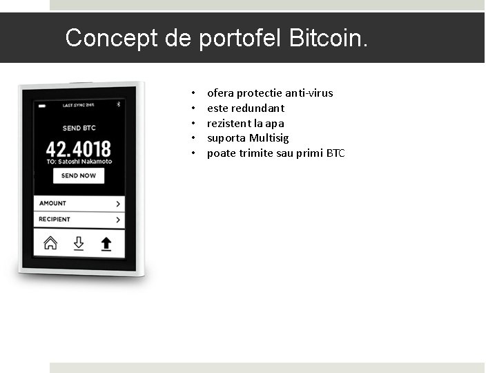 Concept de portofel Bitcoin. • • • ofera protectie anti-virus este redundant rezistent la