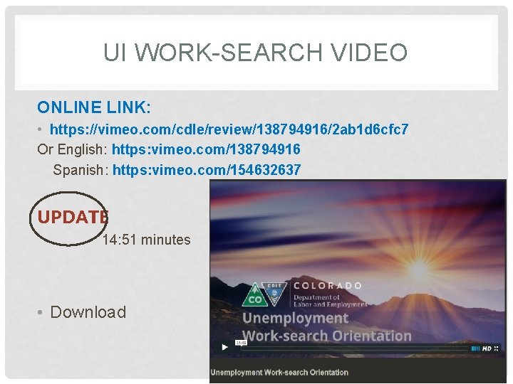 UI WORK-SEARCH VIDEO ONLINE LINK: • https: //vimeo. com/cdle/review/138794916/2 ab 1 d 6 cfc UI WORK-SEARCH VIDEO ONLINE LINK: • https: //vimeo. com/cdle/review/138794916/2 ab 1 d 6 cfc