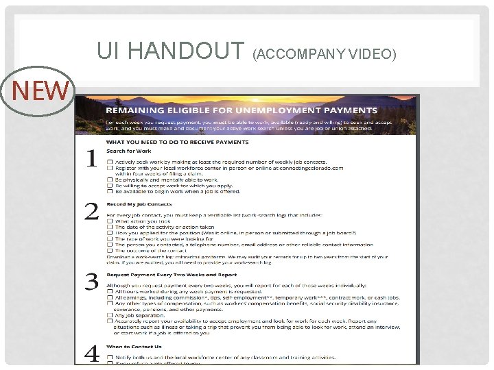 UI HANDOUT (ACCOMPANY VIDEO) NEW UI HANDOUT (ACCOMPANY VIDEO) NEW