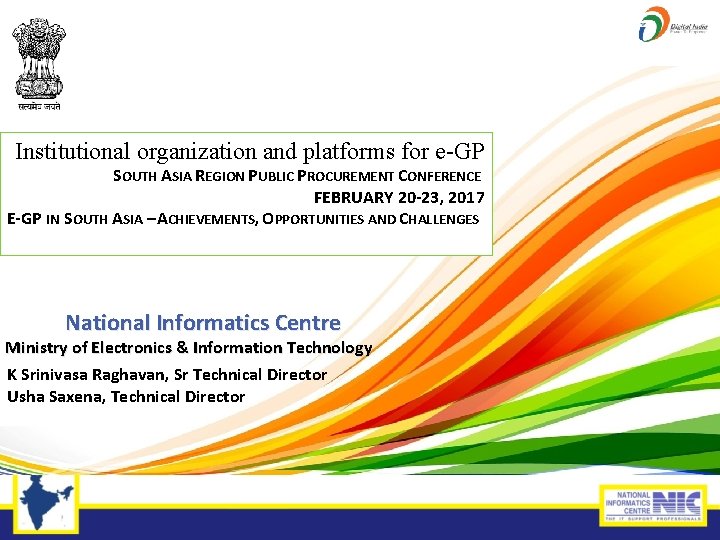Institutional Organization And Platforms For Egp South Asia