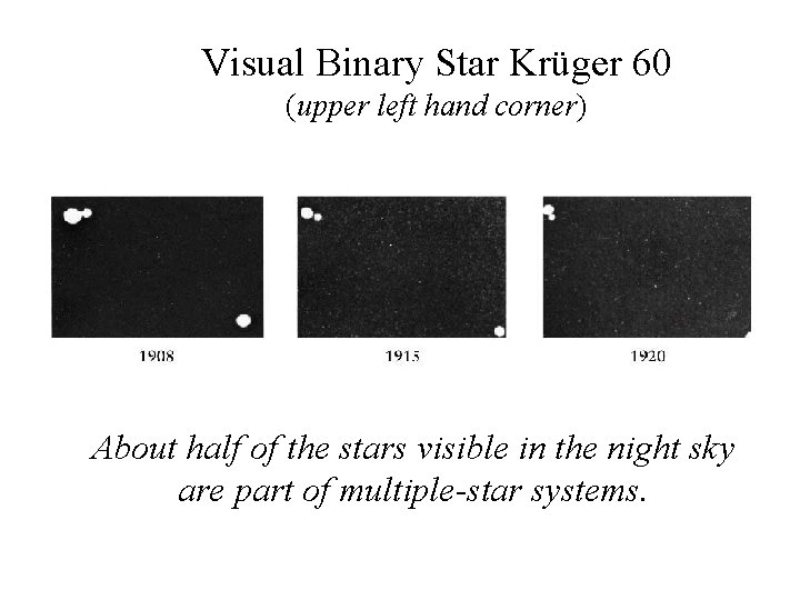 Visual Binary Star Krüger 60 (upper left hand corner) About half of the stars