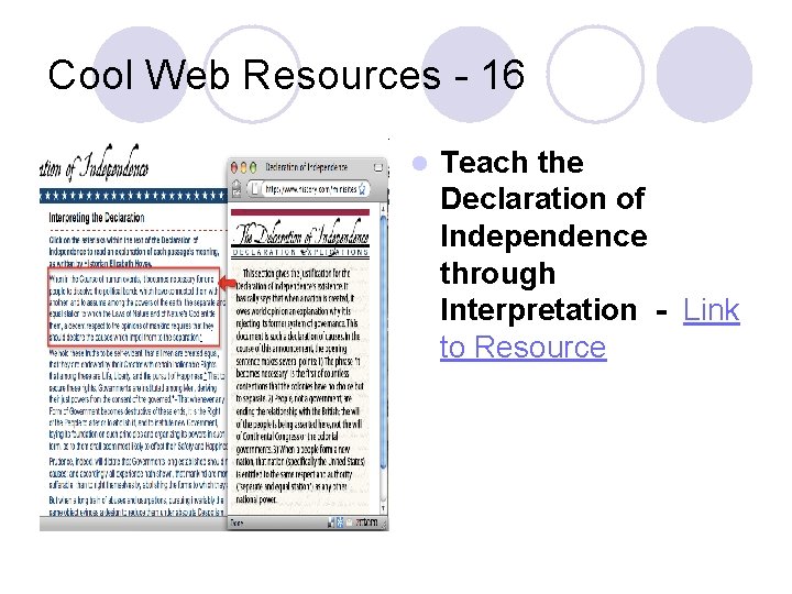 Cool Web Resources - 16 l Teach the Declaration of Independence through Interpretation -