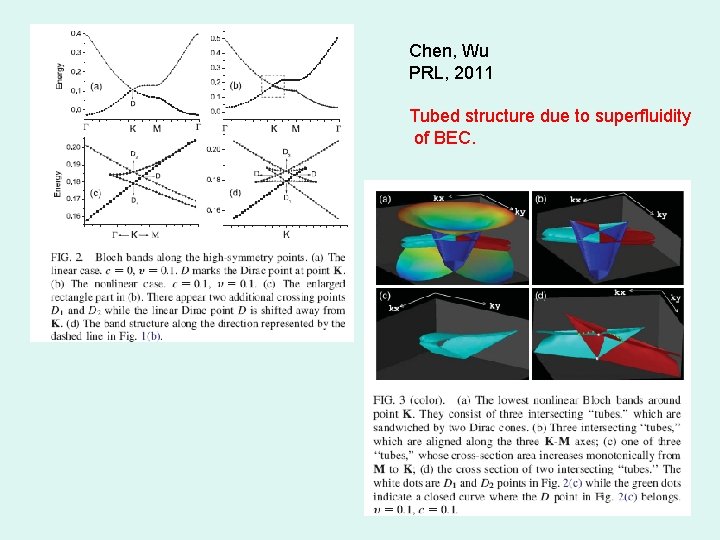 Chen, Wu PRL, 2011 Tubed structure due to superfluidity of BEC. 