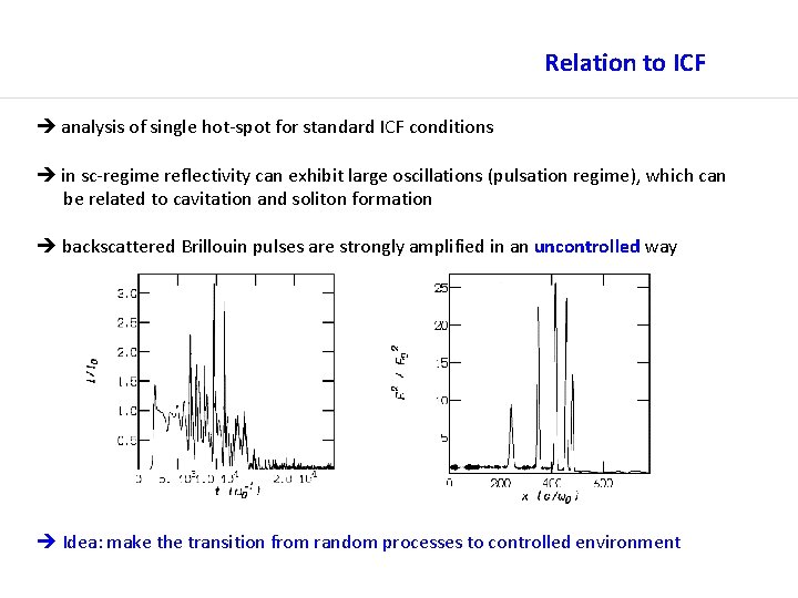 Relation to ICF analysis of single hot-spot for standard ICF conditions in sc-regime reflectivity