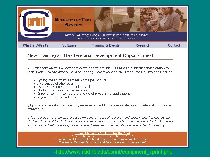 –http: //www. ntid. rit. edu/cprint/equipment_cprint. php 
