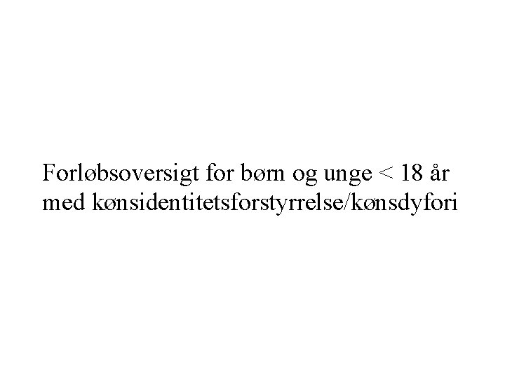 Forløbsoversigt for børn og unge < 18 år med kønsidentitetsforstyrrelse/kønsdyfori 