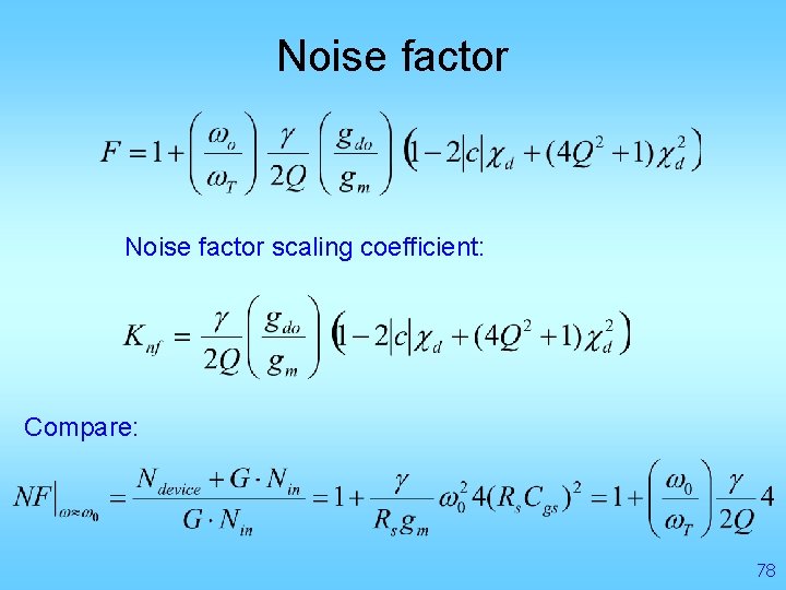 Noise factor scaling coefficient: Compare: 78 