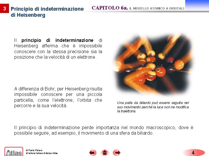 3 Principio di indeterminazione di Heisenberg CAPITOLO 6 a. IL MODELLO ATOMICO A ORBITALI