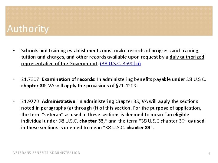 Authority • Schools and training establishments must make records of progress and training, tuition