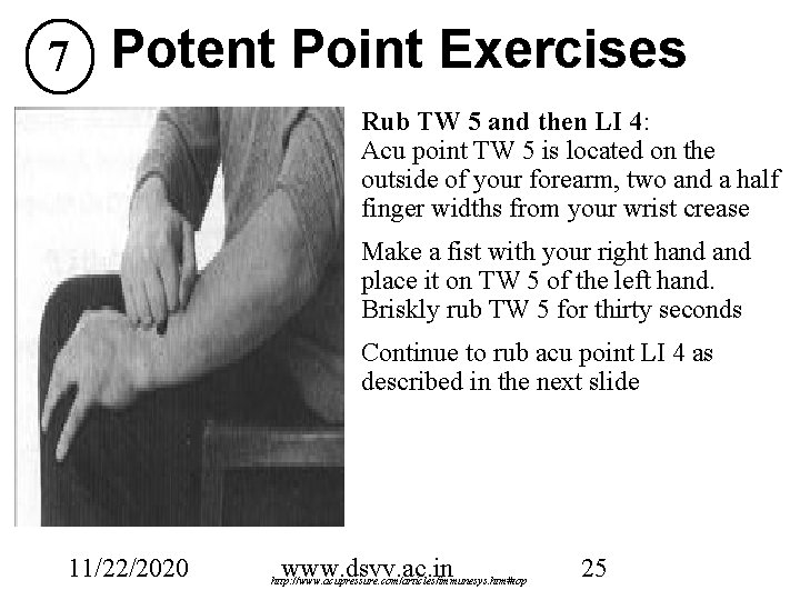 7 Potent Point Exercises Rub TW 5 and then LI 4: Acu point TW