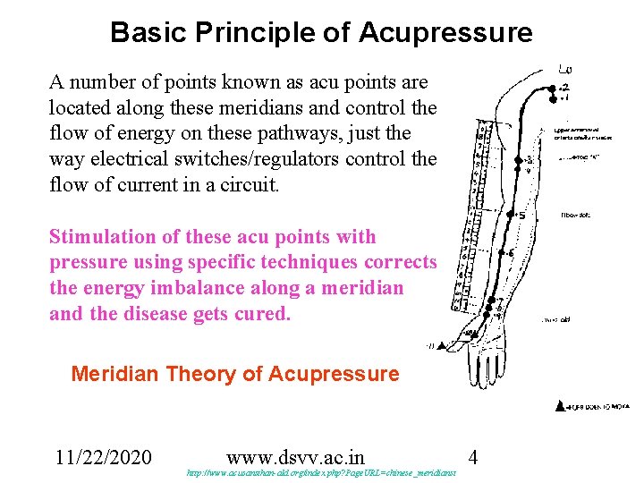 Basic Principle of Acupressure A number of points known as acu points are located