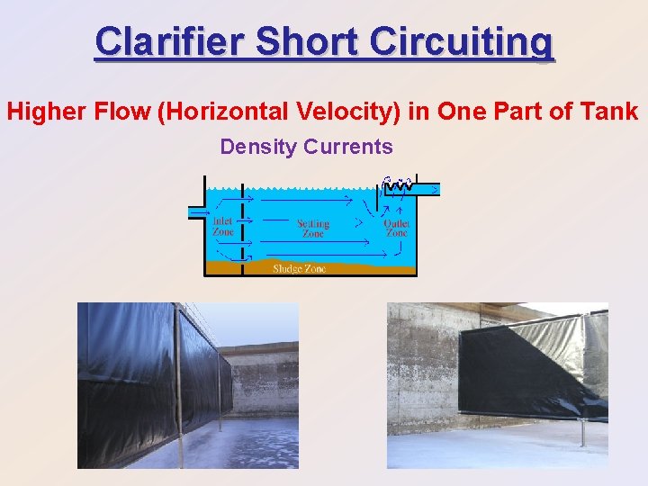 Clarifier Short Circuiting Higher Flow (Horizontal Velocity) in One Part of Tank Density Currents