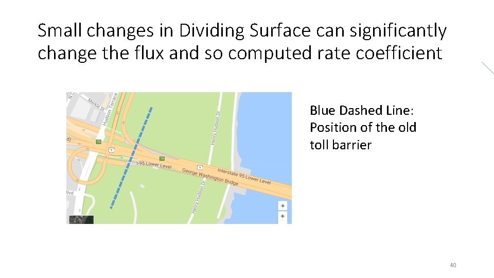 Small changes in Dividing Surface can significantly change the flux and so computed rate