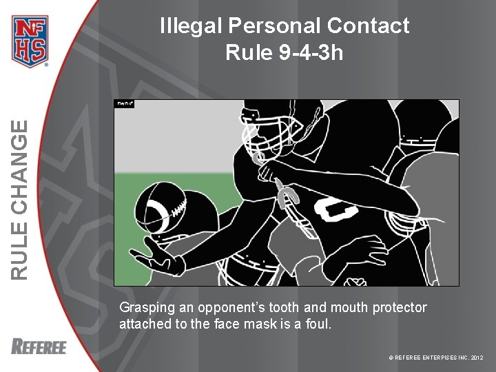 Illegal Personal Contact Rule 9 -4 -3 h RULE CHANGE Play. Pic® Grasping an