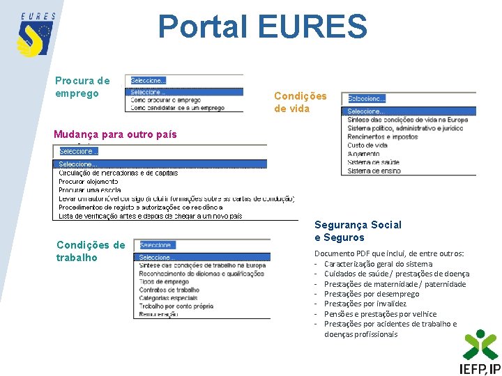 Portal EURES Procura de emprego Condições de vida Mudança para outro país Condições de