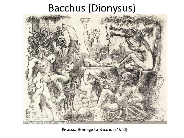Bacchus (Dionysus) Picasso. Homage to Bacchus (1960) 