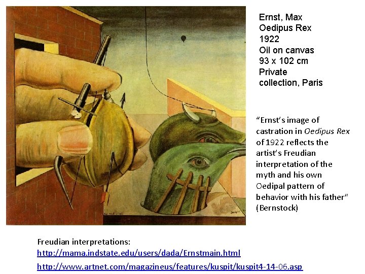 Ernst, Max Oedipus Rex 1922 Oil on canvas 93 x 102 cm Private collection,